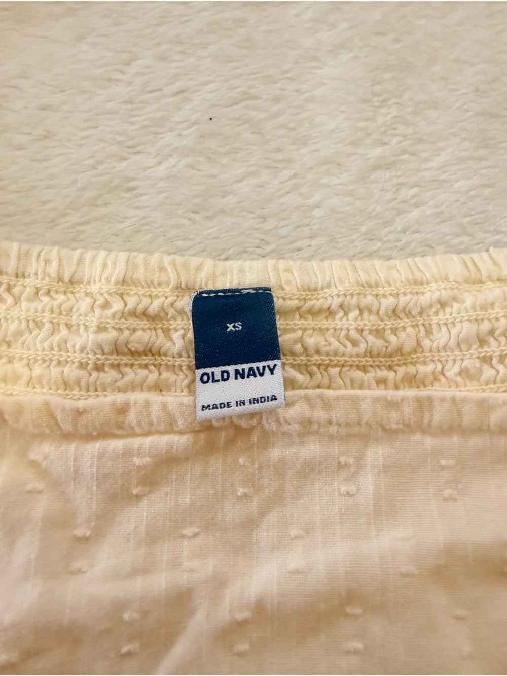 Old Navy Cream Puff-Sleeve Peplum Blouse